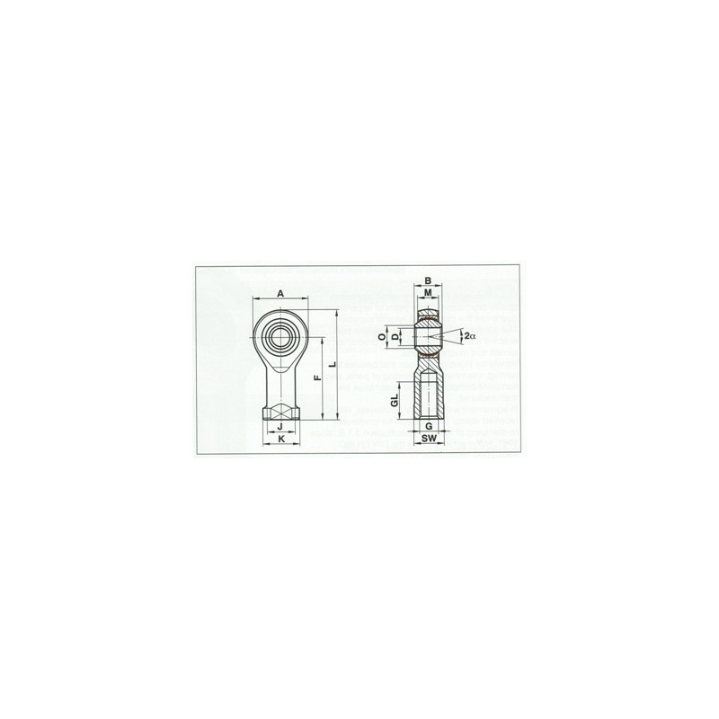 Øint.8 - M10x100 - Rod end female - GIXSW108M10x100 - Extra Heavy Duty